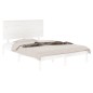 Estrutura de cama casal 135x190 cm madeira maciça branco