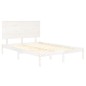 Estrutura de cama casal 135x190 cm madeira maciça branco