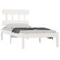 Estrutura de cama 90x200 cm madeira maciça branco