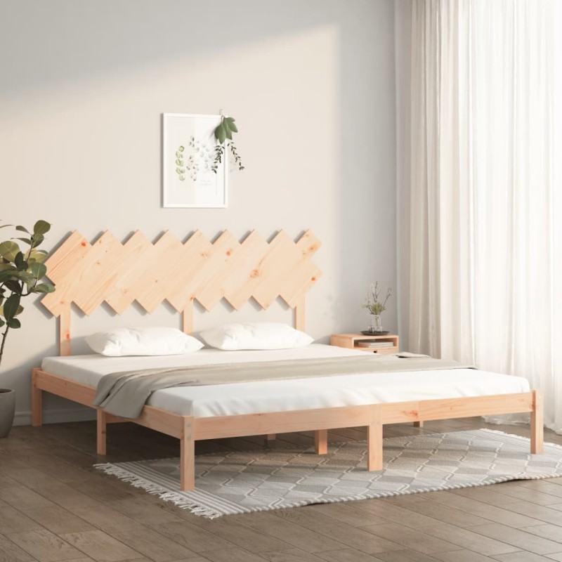 Estrutura de cama 180x200 cm super king madeira maciça-Camas e estruturas de camas-Home Retail