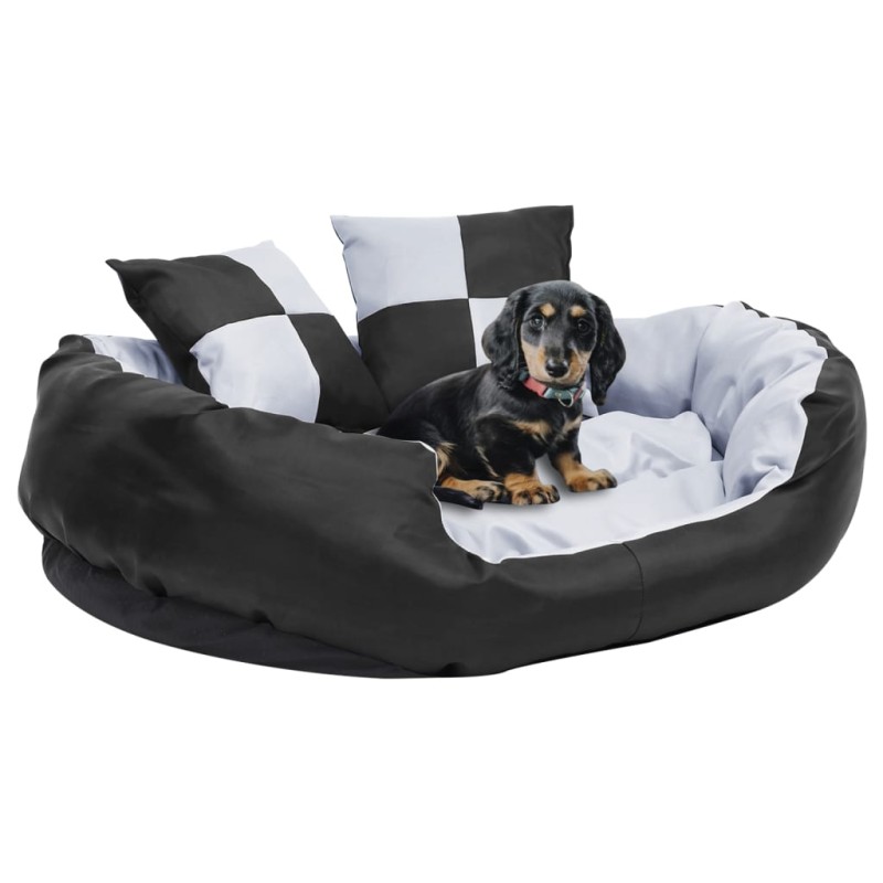 Almofadão p/ cães reversível e lavável 85x70x20 cm cinza/preto-Ninhos para cães-Home Retail