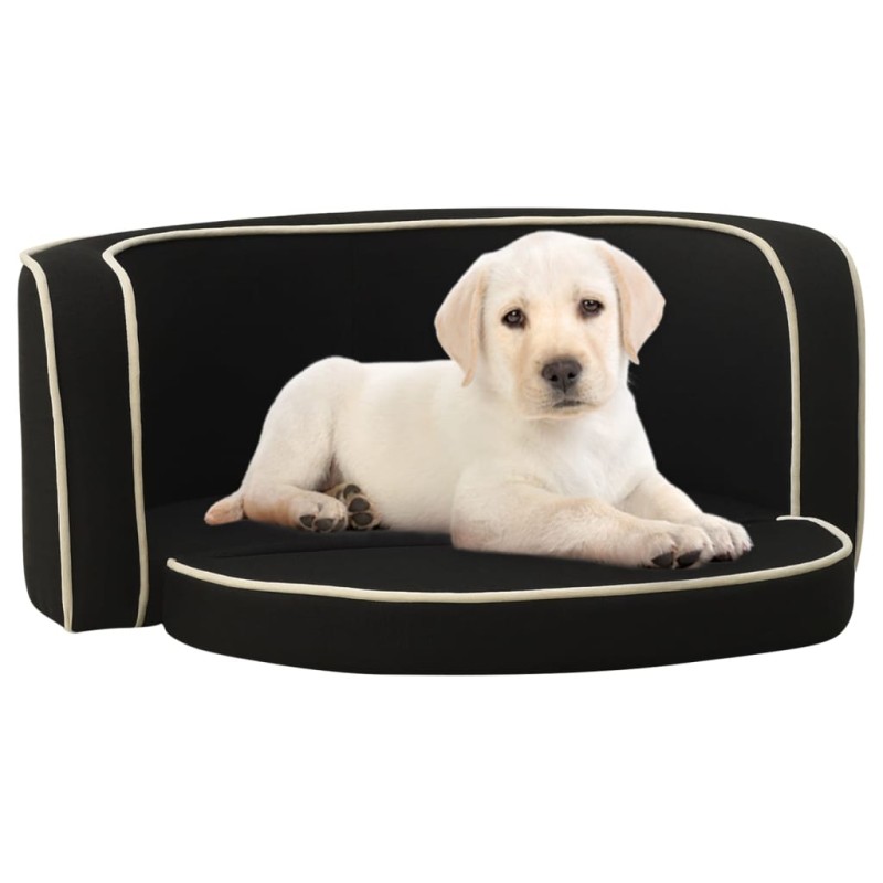 Sofá p/ cães dobrável 76x71x30 cm almofadão de linho preto-Ninhos para cães-Home Retail