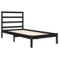 Estrutura cama pequena solteiro 75x190 cm madeira maciça preto