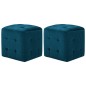 Pufe 2 pcs 30x30x30 cm veludo azul