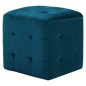 Pufe 2 pcs 30x30x30 cm veludo azul