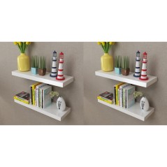 Prateleiras de parede 4 pcs branco 60 cm