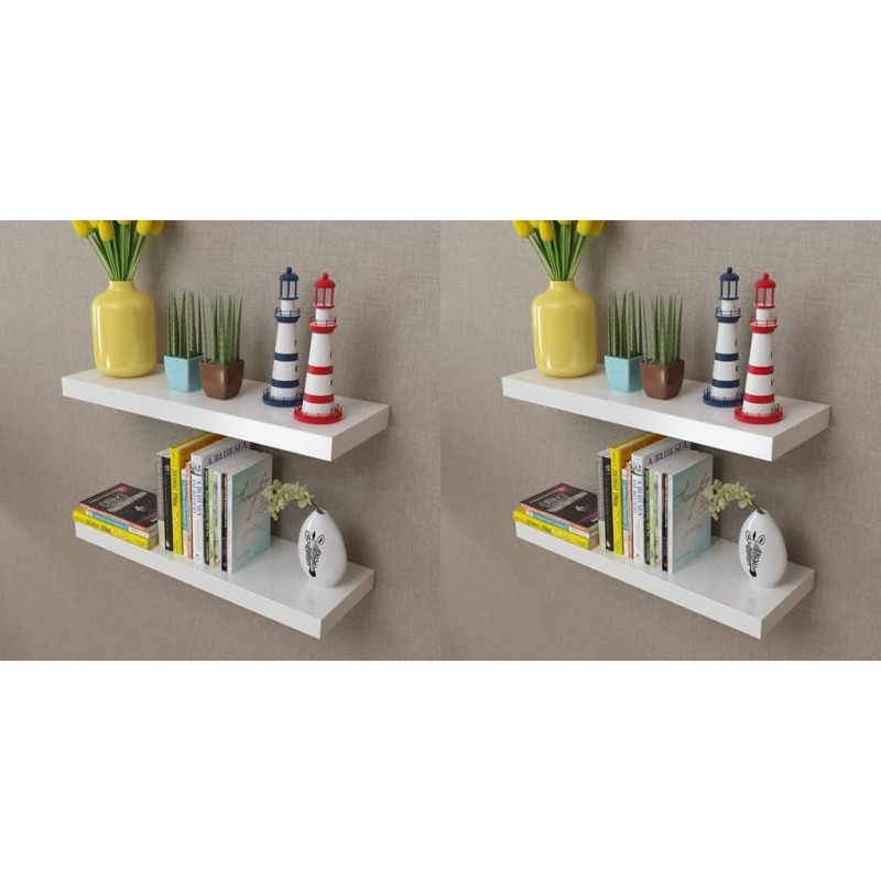 Prateleiras de parede 4 pcs branco 60 cm-Prateleiras-Home Retail