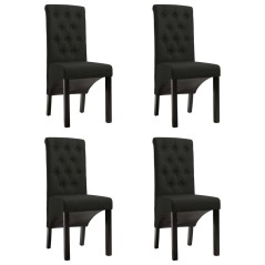 Cadeiras de jantar 4 pcs tecido preto