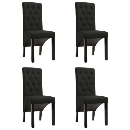 Cadeiras de jantar 4 pcs tecido preto