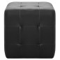 Pufe 2 pcs 30x30x30 cm couro artificial preto