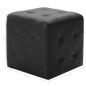 Pufe 2 pcs 30x30x30 cm couro artificial preto