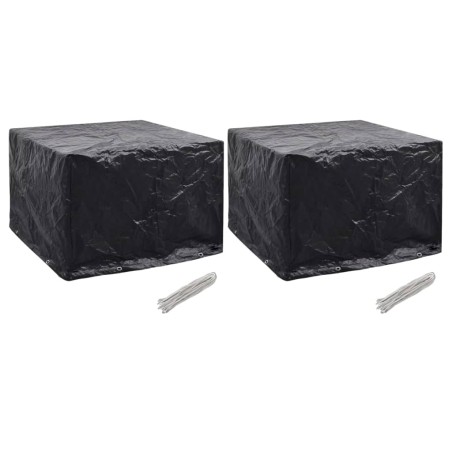 Capas para mobiliário de jardim 2 pcs 8 ilhós 122x112x98 cm