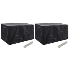 Capas para mobiliário de jardim 2 pcs 8 ilhós 180x70x90 cm