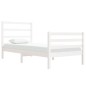 Estrutura de cama pequena solteiro 75x190cm pinho maciço branco