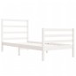 Estrutura de cama pequena solteiro 75x190cm pinho maciço branco