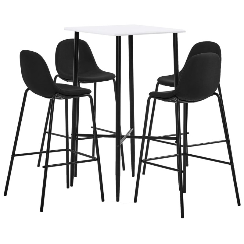 5 pcs conjunto de bar tecido preto-Conjuntos de móveis para cozinha e sala de jantar-Home Retail