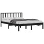 Estrutura cama casal pequena 4FT 120x190 cm pinho maciço preto