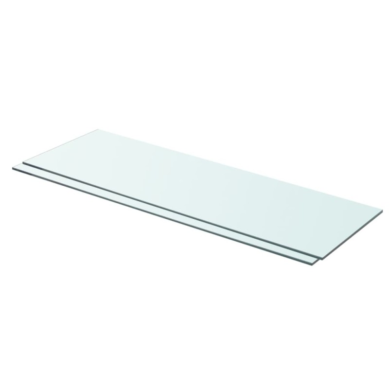 Prateleiras 2 pcs 80x25 cm vidro transparente-Prateleiras-Home Retail