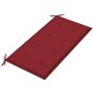 Banco de jardim c/ almofadão vermelho tinto 112 cm teca maciça