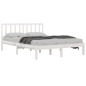 Estrutura de cama Super King 180x200 cm pinho maciço branco