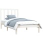 Estrutura de cama pequena solteiro 75x190cm pinho maciço branco