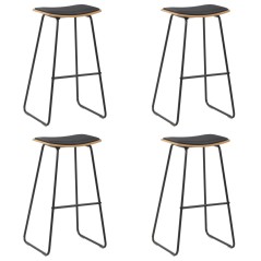 Bancos de bar 4 pcs couro artificial preto