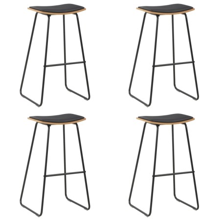 Bancos de bar 4 pcs couro artificial preto