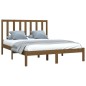 Estrutura cama 5FT King 150x200 cm pinho maciço castanho-mel