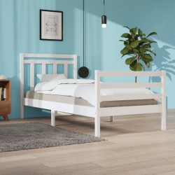 Estrutura de cama 90x200 cm madeira maciça branco