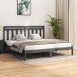 Estrutura de cama super king 180x200 cm madeira maciça cinza