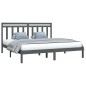 Estrutura de cama super king 180x200 cm madeira maciça cinza