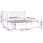 Estrutura de cama super king 180x200 cm madeira maciça cinza