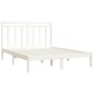 Estrutura de cama 140x190 cm madeira maciça branco