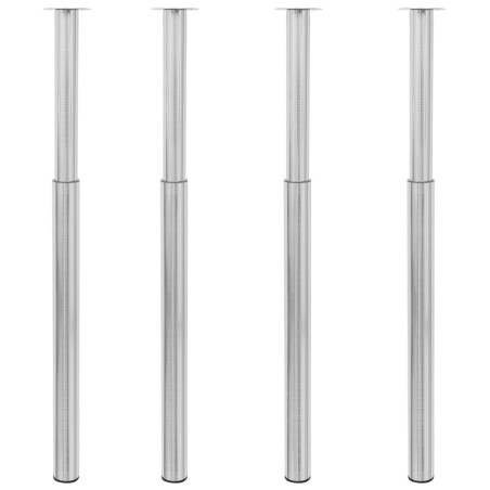 Pernas de mesa telescópicas 4 pcs 710-1100 mm níquel escovado