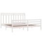 Estrutura de cama 200x200 cm madeira maciça branco