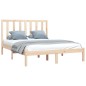 Estrutura de cama dupla 4FT6 135x190 cm madeira de pinho maciça