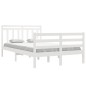 Estrutura cama pequena casal 120x190 cm pinho maciço branco