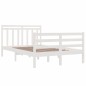 Estrutura cama pequena casal 120x190 cm pinho maciço branco