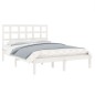 Estrutura de cama 140x190 cm madeira maciça branco