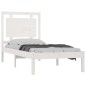 Estrutura de cama 90x200 cm madeira maciça branco