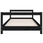 Estrutura de cama infantil 80x160 cm pinho maciço preto