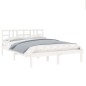 Estrutura de cama casal 135x190 cm madeira maciça branco