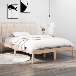 Estrutura de cama dupla 135x190 cm madeira maciça