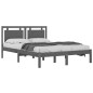 Estrutura de cama king 150x200 cm madeira maciça cinza