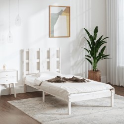 Estrutura cama pequena solteiro 75x190 cm madeira maciça branco