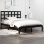 Estrutura de cama king 150x200 cm madeira maciça preto