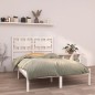 Estrutura de cama 140x190 cm madeira maciça branco