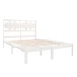 Estrutura de cama 140x190 cm madeira maciça branco