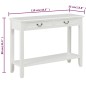 Mesa consola 110x35x80 cm madeira branco