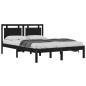 Estrutura cama pequena casal 120x190 cm pinho maciço preto